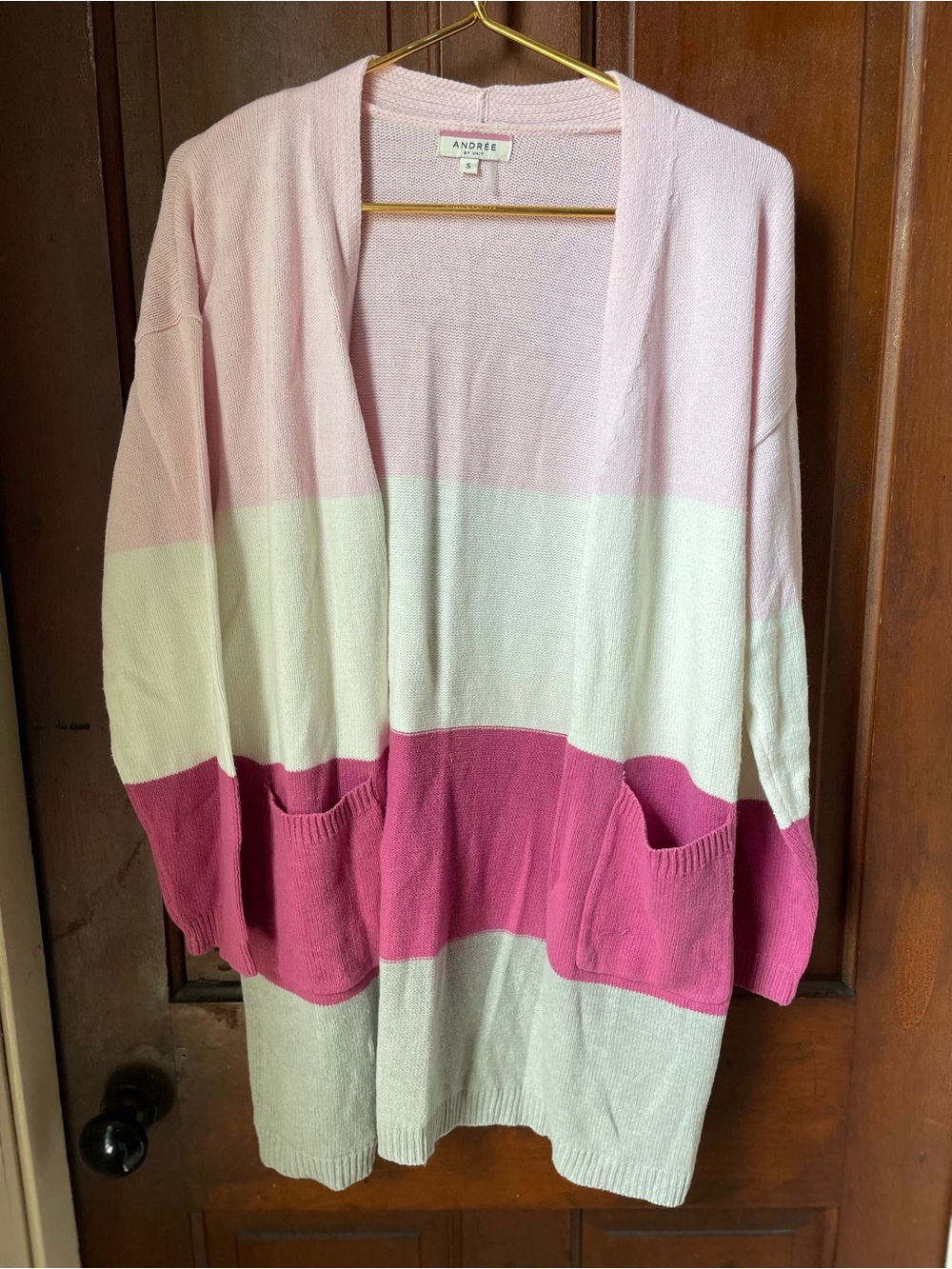 andree by unit women's small long sleeve cardigan